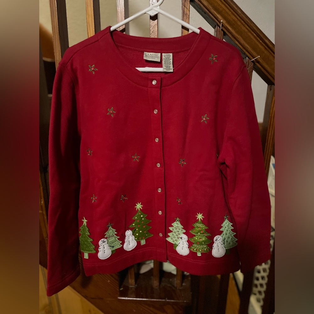 Classic Elements Cardigan With Holiday Embroidery… - image 1
